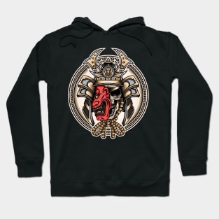 Samurai With Hannya Mask Illustration Hoodie